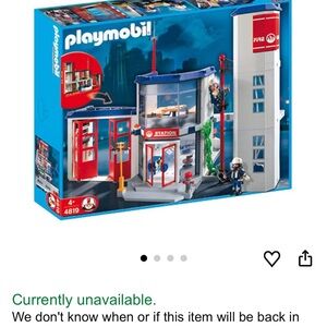 Fire Station Playset - Blue and Red
